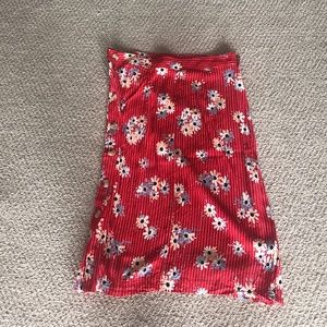 Madewell Mid Length Floral Skirt with Buttons